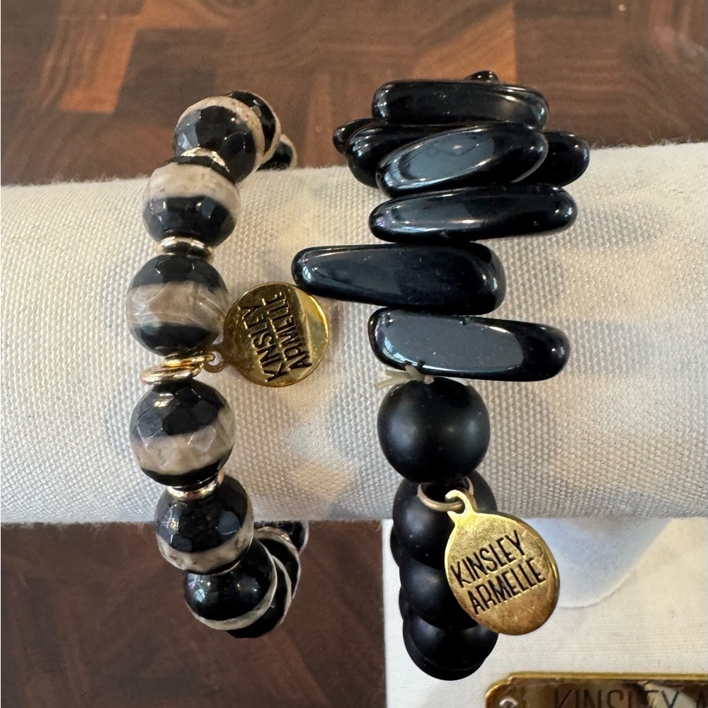 Kinsley Armelle Black and Gold Women's Bracelet Set